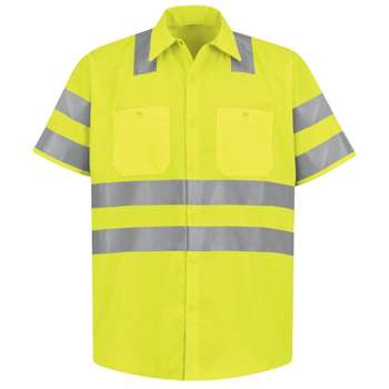 Red Kap Men's Hi-Visibility Short Sleeve Work Shirt - Type R, Class 3