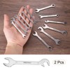 Unique Bargains 30Cr13 Stainless Steel Auto Repairs Thin Double Open-End Wrenches 2 Pcs - 3 of 4