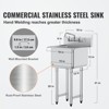 VEVOR Stainless Steel Prep & Utility Sink,1 Compartment Free Standing Small Sink Include Faucet & legs, 18"x41" Commercial Single Bowl Sinks, Silver - 3 of 4