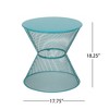 PAGED Iron Outdoor Side Table,17.75 inch Modern Patio End Tables for Backyard,Pool, Indoor Companion,Durable and Rustproof,Teal - 3 of 4