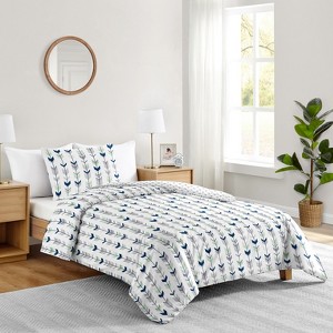 Sweet Jojo Designs Gender Neutral Unisex Twin Comforter Bedding Set Mod Arrow Grey Blue and Green 2pc - 1 of 4