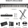 88 Key Electric Keyboard Piano-Portable Full Size Digital Piano With Stand-Sustain Pedal-Headphones-Power Adapter-Carrying Bag - 3 of 4