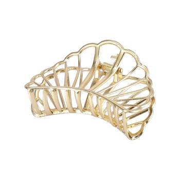 Unique Bargains Women's Metal Hair Clips Hair Barrettes Shell Shaped Claw for Fashion Accessories 2.8 Inch