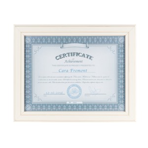 8.5" x 11" Kieva Document Frame Distressed White - DesignOvation: Solid Wood, Diploma & Picture Display, Wall Mount - 1 of 4