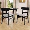 GDFStudio Isador Mid Century Modern Fabric Upholstered Wood Dining Chairs (Set of 2) - 2 of 4