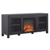 Charcoal Gray TV Stand with Log Fireplace Insert - Henn&Hart - 2 of 4