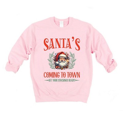 Simply Sage Market Women's Graphic Sweatshirt Santa's Comin To Town Vintage