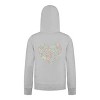 Everyday Kids Floral Heart Girls Zip Up Hoodie – Pastel Flower & Butterfly Graphic Sweatshirt - 4 of 4