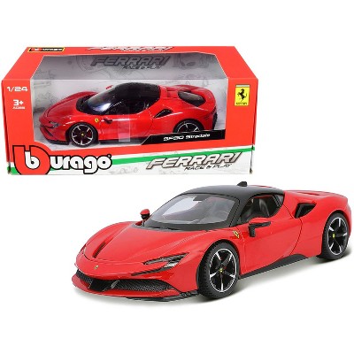 Ferrari SF90 Stradale Red with Black Top 1/24 Diecast Model Car by Bburago