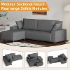 96 Inch Stripe Corduroy Sectional Sofa, Iron Frame, Modern L Shaped Sectional Sofa, 3-Seater, Wide Armrests, Chaise Lounge, for Living Room - 3 of 4