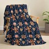 1 Gingerbread Man And Candy Flannel Blanket. - 4 of 4