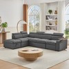 112.9" Convertible Sectional Sofa with Storage Ottoman, Pull-Out Sleeper, USB Charging, Hidden Storage & Rotating Side Table - 4 of 4