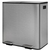2 x 10.6 Gallon Stainless Steel Dual Trash Can, Step-On Kitchen Recycling Bin Combo with Lids and Inner Buckets - 2 of 4