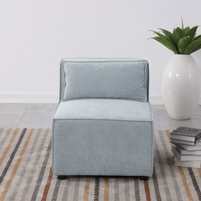 Single Couch Chair,Chenille Sofa Armless Chair,Modular Sofa Components,Comfy Chairs For Living Room,Bedroom, Apartment,Office-Cuddlewood