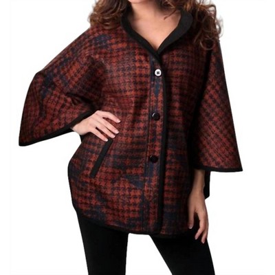 Women's Houndstooth Cocoon Cape - ANGEL