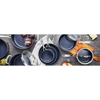 3-Quart Silver Stainless Steel Nonstick Saucepan with Glass Lid