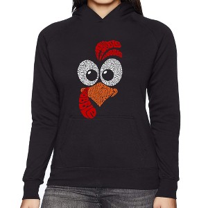 LA Pop Art Turkey Face - Women's Word Art Hooded Sweatshirt - 1 of 4