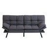 Vipbear 71" Futon Convertible Memory Foam Sofa Bed, Modern Loveseat for Living Room, Adjustable Armrests Backrest Sofabed, Faux Leather - Black - 4 of 4