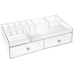 iDESIGN Plastic 2-Drawer Desk Organization Set Clear: 18-Compartment Desk Drawer Organizer for Office & Stationery - 1 of 3
