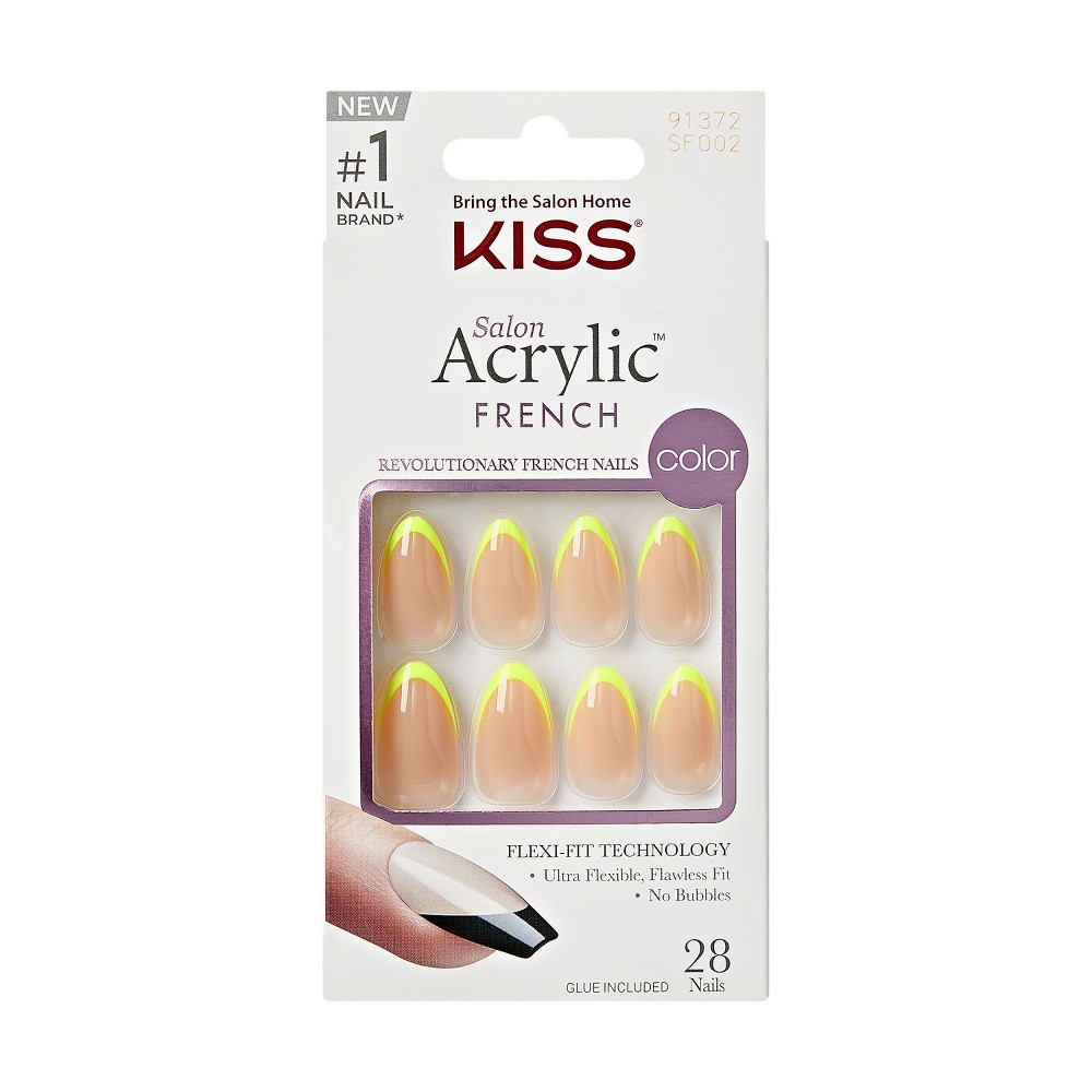 Photos - Manicure Cosmetics KISS Products Salon Acrylic French Color Fake Nails - Hype - 31ct