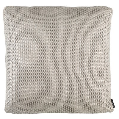 Tickled Gray Knit Cotton 20" Square Throw Pillow