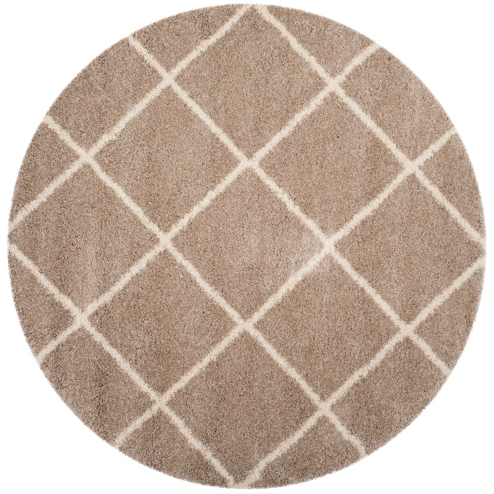 7' Hudson Shag Round Area Rug Beige/Ivory - Safavieh