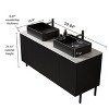 GDFStudio Tilson French Bathroom Vanity with 2 Ceramic Basins and Sintered Stone Countertop - 3 of 4