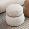 Okak Cute Ottoman Bench Snowman Stool with Plush Cushion  Footrest Stool for Couch, Living Room, Entryway, Bedroom, End of Bed, White - 3 of 4