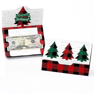 Big Dot of Happiness Holiday Plaid Trees - Buffalo Plaid Christmas Party Money and Gift Card Holders - Set of 8 - 1 of 4