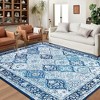 Modern Geometric Trellis Washable Area Rug - Non-Slip Low-Pile Indoor Carpet for Living Room, Bedroom, Dining Room & Office - 2 of 4