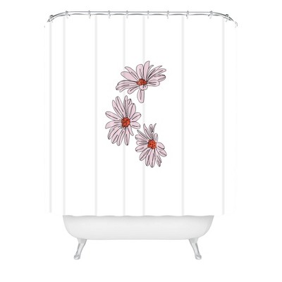 The Colour Study Daisy Illustration Bud Shower Curtain Pink - Deny Designs