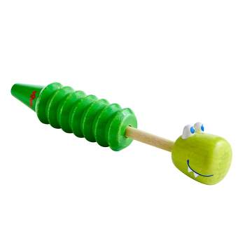 HABA Crocodile Slide Whistle - Wooden Musical Instrument for Ages 2+