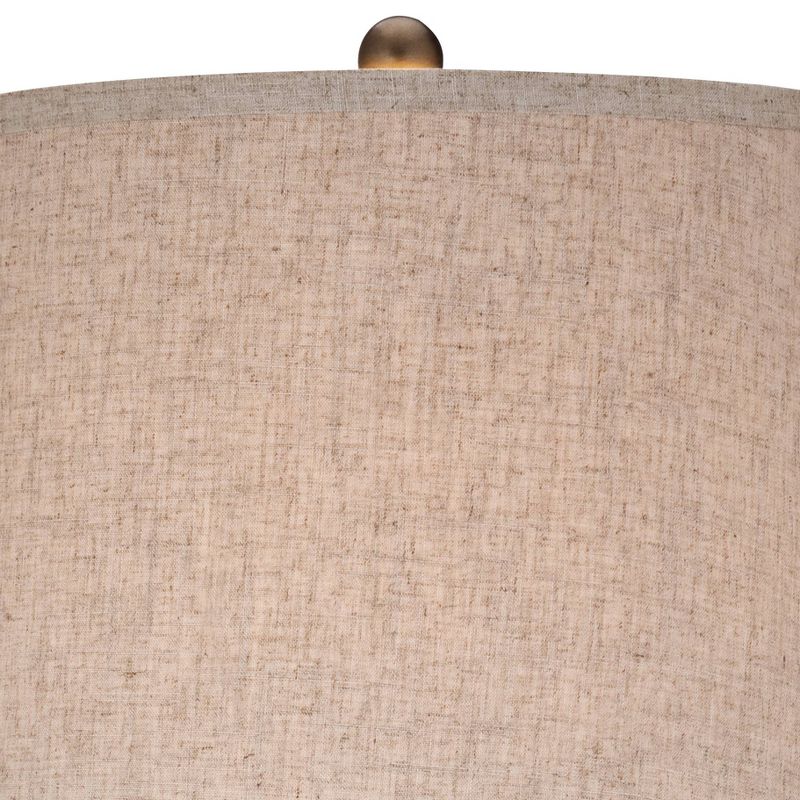 360 Lighting St. Claire Modern Mid Century Table Lamp 30 3/4" Tall Wood Open Vase Taupe Drum Shade for Bedroom Living Room Bedside Nightstand Office, 3 of 10