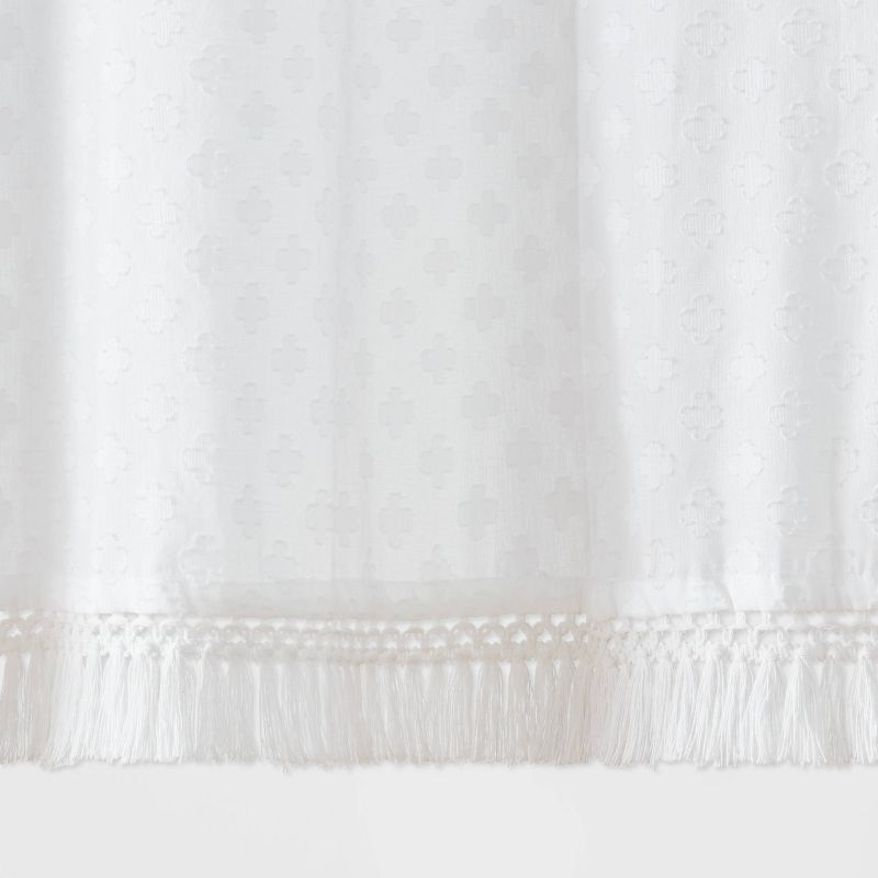 Textured Crochet Trim Shower Curtain White - Threshold&#8482;, 5 of 6