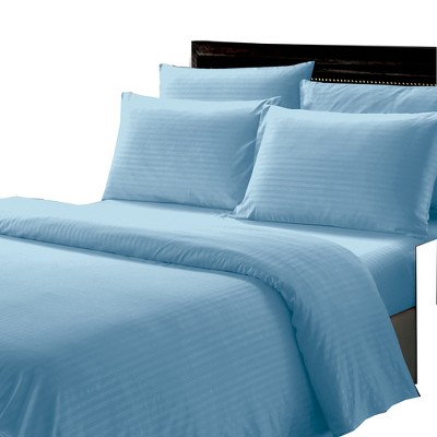 Plazatex Luxurious Wrinkle Resistant 100% Polyester Dobby Ultra Soft Stripe All Season Bed Sheet Set Blue