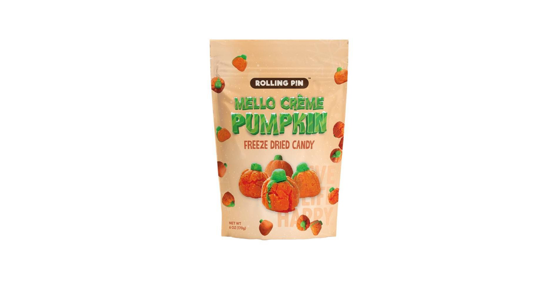 Rolling Pin Candy Fall Harvest Freeze Dried Mello Creme Pumpkins - 6oz