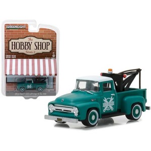 1956 Ford F-100 Green with Drop-in Tow Hook "The Hobby Shop" Series 2 1/64 Diecast Model Car by Greenlight - 1 of 3