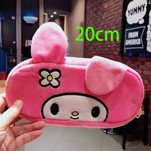 Paaaawaters Cute Small Plush Pencil Case with Cartoon Ears Flower Zipper Closure Pink 20cm - 1 of 1