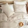 Evo Bytes 3-Piece Minimalist 100% Cotton Duvet Cover Set Breathable Soft Bedding - Queen Duvet Cover - 2 Standard Pillowcases-Beige - 4 of 4