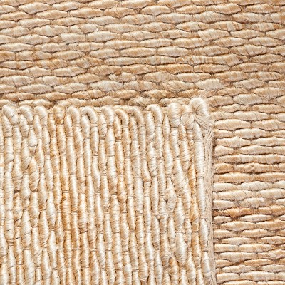 Natural 7' Square Handwoven Jute Area Rug