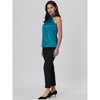 Hobemty Women's Halter Neck Sleeveless Tie Back Satin Work Blouse - 3 of 4