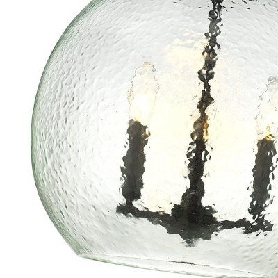 Ariella Matte Black Pendant with Hammered Glass Shade