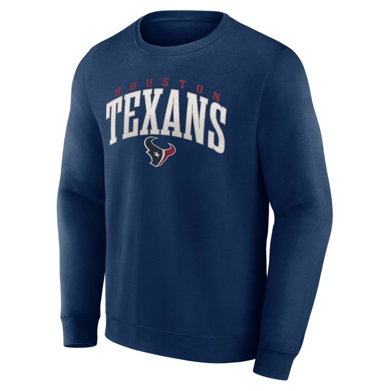 NFL Houston Texans Men&#39;s Varsity Letter Long Sleeve Crew Fleece Sweatshirt, 2 of 4