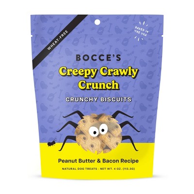 Bocce's Bakery Bacon and Peanut Butter Flavor Creepy Crawly Crunchy Dog Treat Biscuits - 4oz
