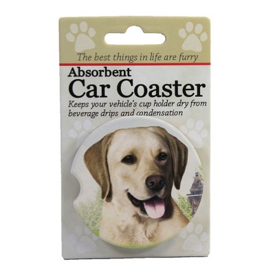 Car Coaster 2.5" Yellow Labrador Car Coaster Absorbant E & S Pet  -  Coasters