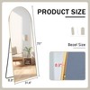 Modern Floor Mirror, Aluminum Alloy Metal Frame Arched Wall Mirror, Full Length 4S - ModernLuxe - image 3 of 4