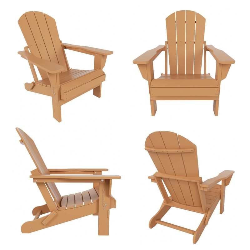 WestinTrends Malibu HDPE Outdoor Patio Folding Poly Adirondack Chair (Set of 4), 4 of 6