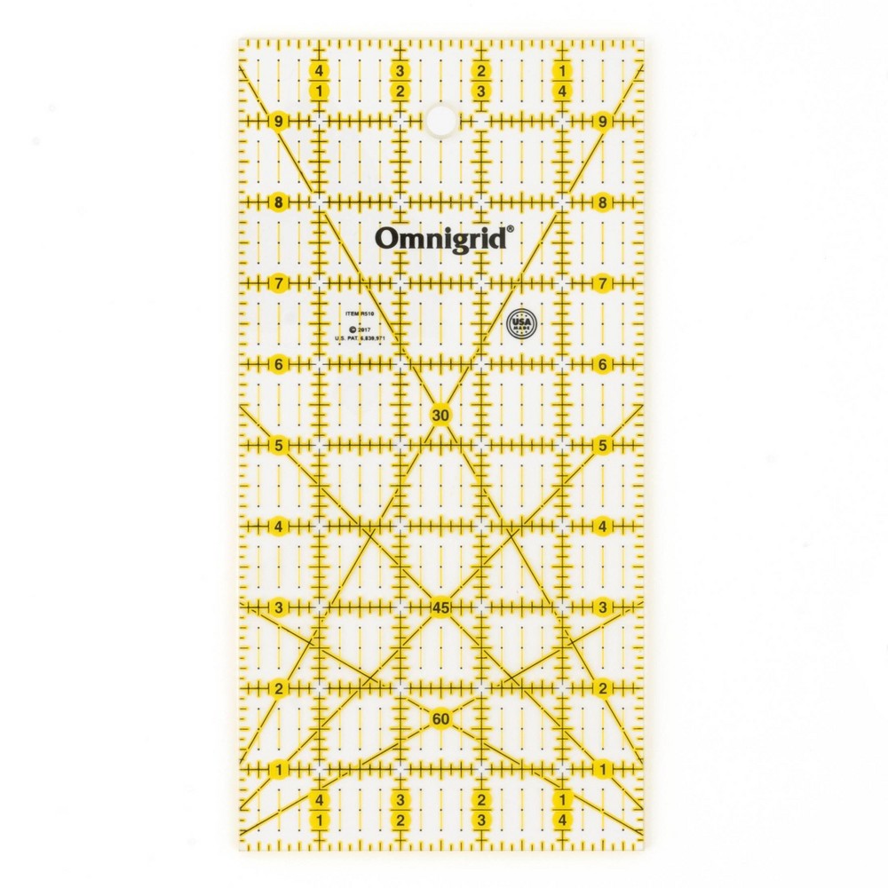 Omnigrid 5" x 10" Rectangle Quilting and Sewing Ruler: Quilting Supplies, Sewing Tools, 5x10, Art & Stationery