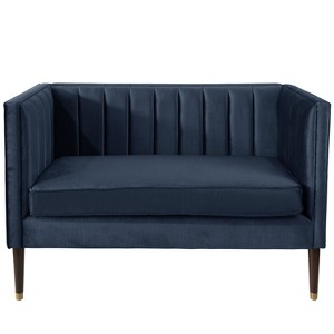 Settee with Channel Seams Majestic Navy - Skyline Furniture, Majestic Blue