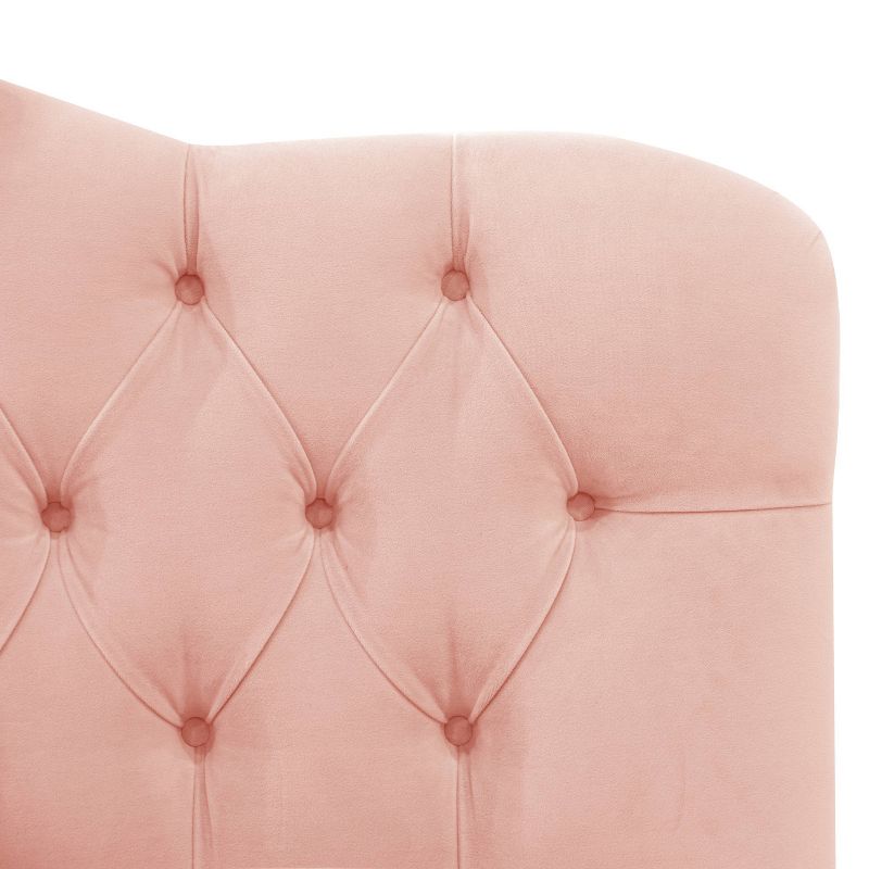 Skyline Furniture Tufted Headboard in Velvet Blush Pink, 5 of 9